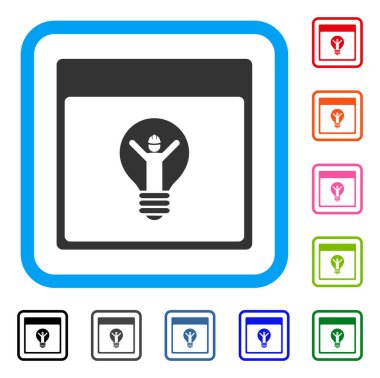 Elektrikçi takvim sayfası simgesini çerçeveli