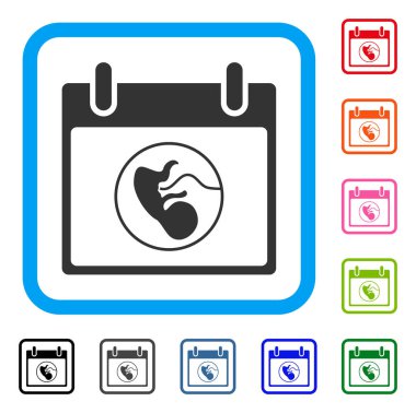 Embriyo takvim günü simgesi çerçeveli