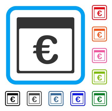 Euro para birimi takvim sayfası simgesini çerçeveli