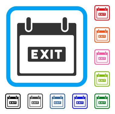 Çıkış resim yazısı takvim günü simgesi çerçeveli