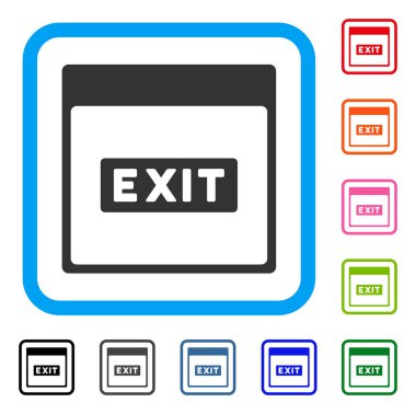 Çıkış resim yazısı takvim sayfası simgesini çerçeveli