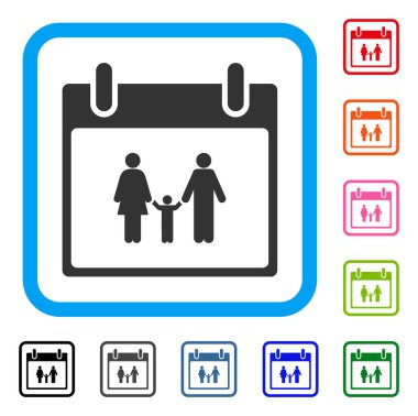 Aile takvim günü simgesi çerçeveli