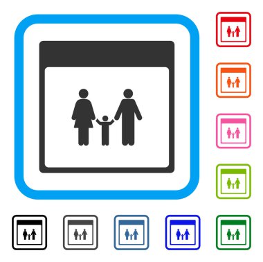 Aile takvimi sayfa simgesi çerçeveli