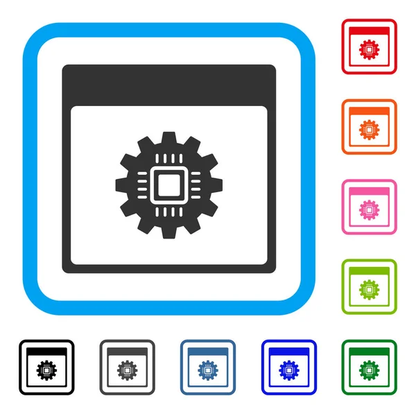 Chip Gear kalenderpagina ingelijst pictogram — Stockvector