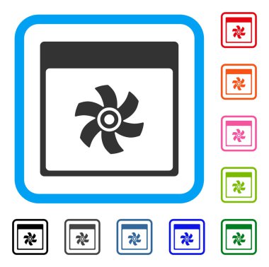 Fan takvim sayfası simgesini çerçeveli