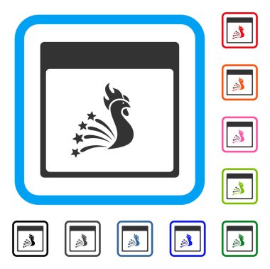 Festival horoz takvim sayfası simgesini çerçeveli