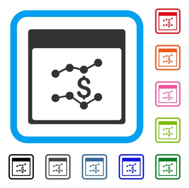 Mali çizelgeleri takvim sayfası simgesini çerçeveli