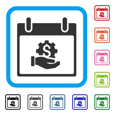 Finansal kalkınma el takvim günü simgesi çerçeveli