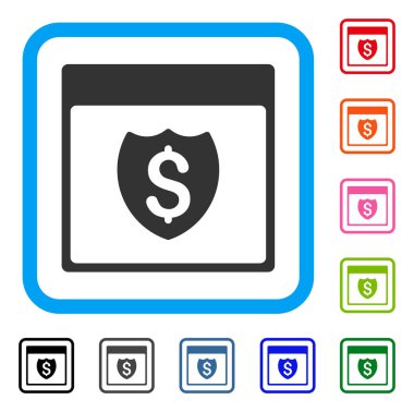 Mali kalkan takvim sayfası simgesini çerçeveli