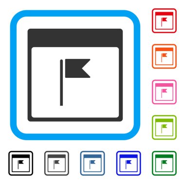 Bayrak takvim sayfası simgesini çerçeveli