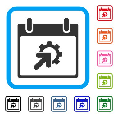 Dişli Tümleştirme takvim günü simgesi çerçeveli