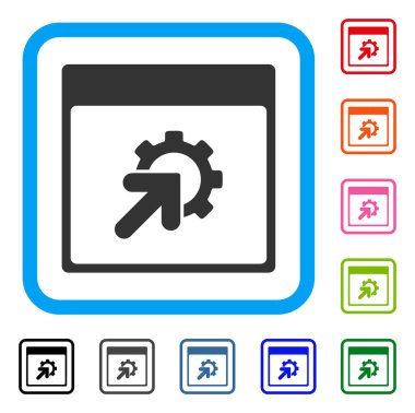 Dişli Tümleştirme takvim sayfası simgesini çerçeveli