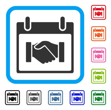 El sıkışma takvim günü simgesi çerçeveli