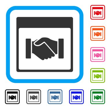 El sıkışma takvim sayfası simgesini çerçeveli