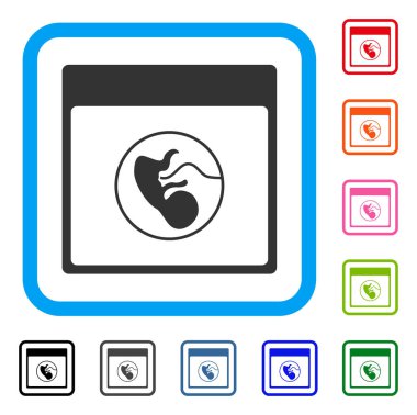 İnsan embriyo takvim sayfası simgesini çerçeveli