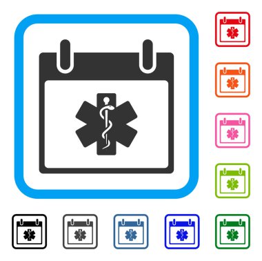 Hayat yıldız takvim günü simgesi çerçeveli