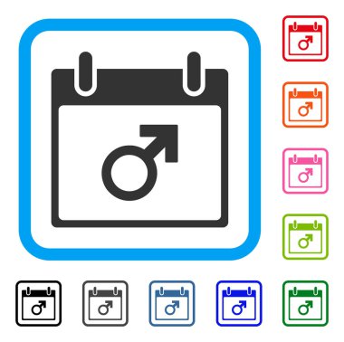 Mars erkek sembol takvim günü simgesi çerçeveli