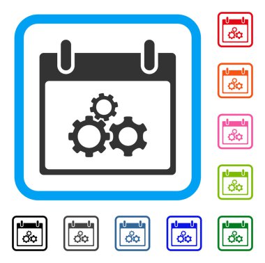 Mekanik vites takvim günü simgesi çerçeveli