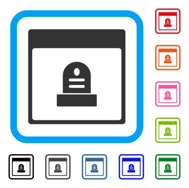 Simge anıt mezar taşı takvim sayfası çerçeveli