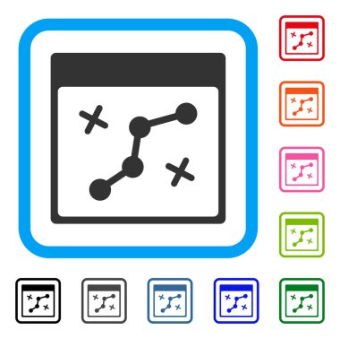 Yol noktaları sayfası çerçeveli simge takvim
