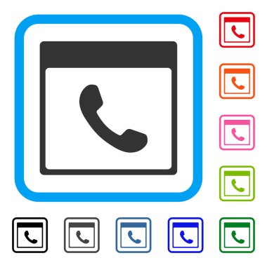 Telefon takvim sayfası simgesini çerçeveli