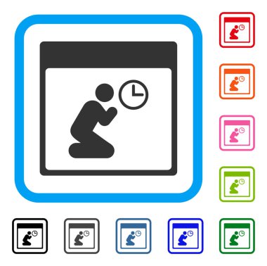 Saat takvim sayfası simgesini çerçeveli dua