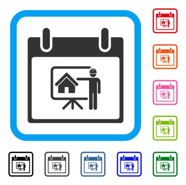 Gayrimenkul geliştiricileri takvim günü simgesi çerçeveli