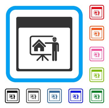 Gayrimenkul geliştirici takvim sayfası simgesini çerçeveli