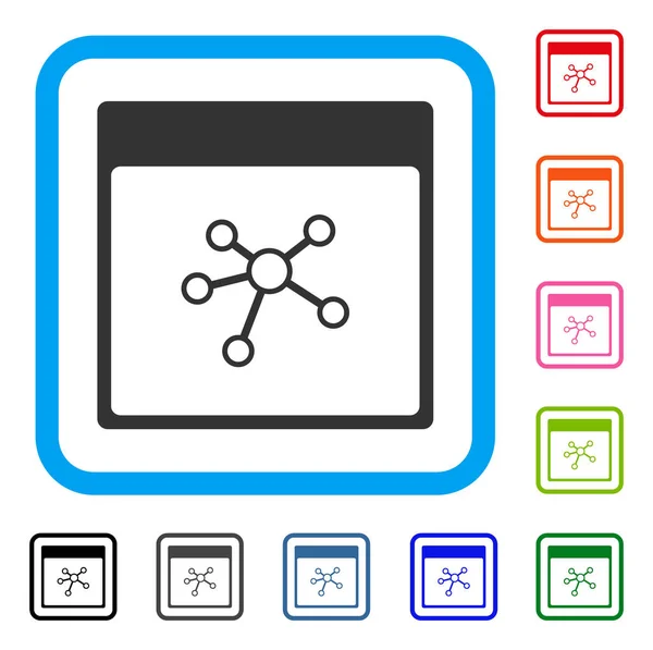 링크 캘린더 페이지 프레임 아이콘 — 스톡 벡터