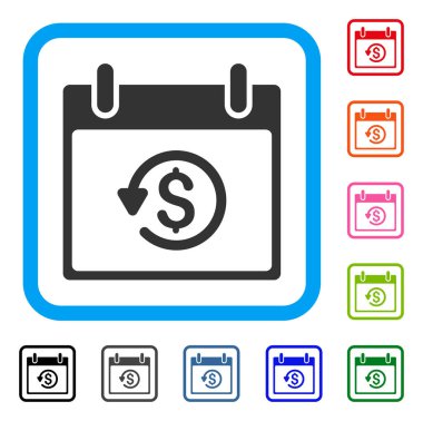 Takvim gün çerçeveli simgesini geri ödeme