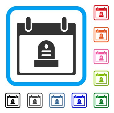 RIP anıt takvim günü simgesi çerçeveli