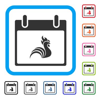 Horoz takvim günü simgesi çerçeveli