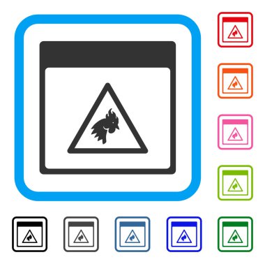 Horoz tehlike takvim sayfası simgesini çerçeveli