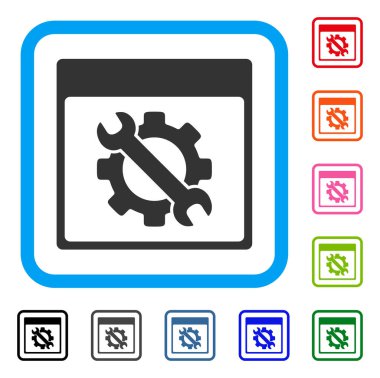Simge ayarları araçları takvim sayfası çerçeveli