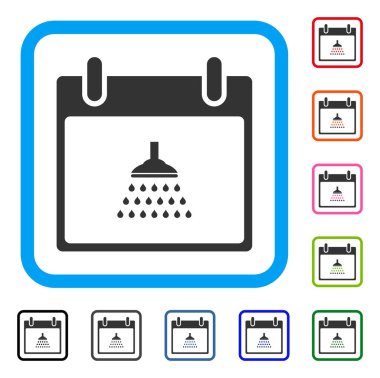 Duş takvim günü simgesi çerçeveli