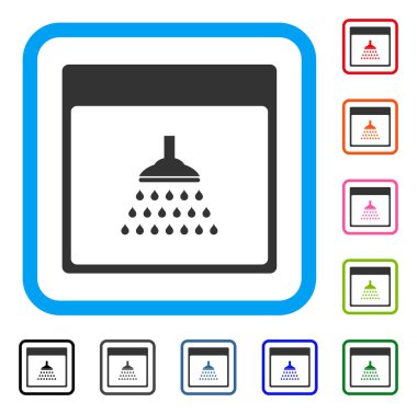Duş takvim sayfası simgesini çerçeveli