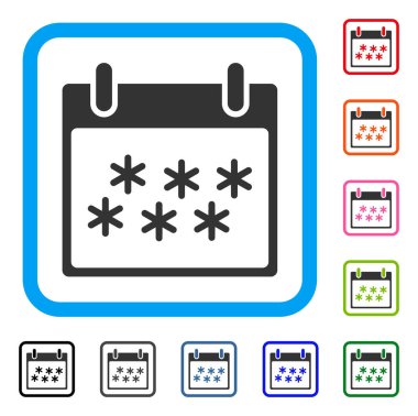 Kar takvim günü simgesi çerçeveli