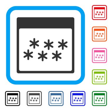 Kar taneleri takvim sayfası simgesini çerçeveli