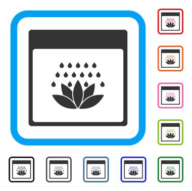 Spa duş takvim sayfası simgesini çerçeveli