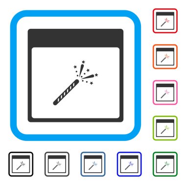 Maytap fişek takvim sayfası simgesini çerçeveli