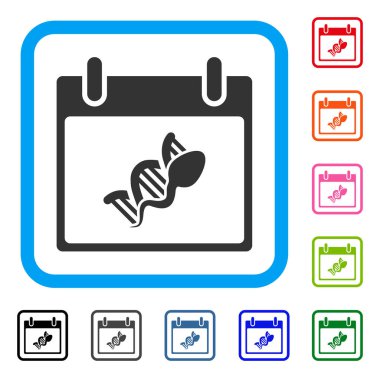 Sperm Dna çoğaltma takvim günü simgesi çerçeveli