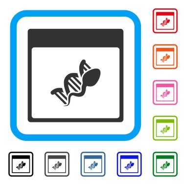 Sperm Dna çoğaltma takvim sayfası simgesini çerçeveli