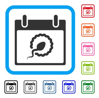 Sperm tohumlama takvim sayfası simgesini çerçeveli