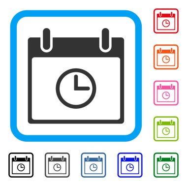 Saat takvim günü simgesi çerçeveli