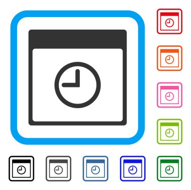 Saat takvim sayfası simgesini çerçeveli