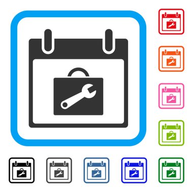 Araç kutusu takvim günü simgesi çerçeveli