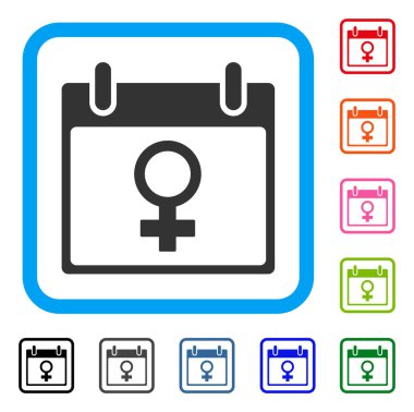 Venüs kadın sembol takvim günü simgesi çerçeveli