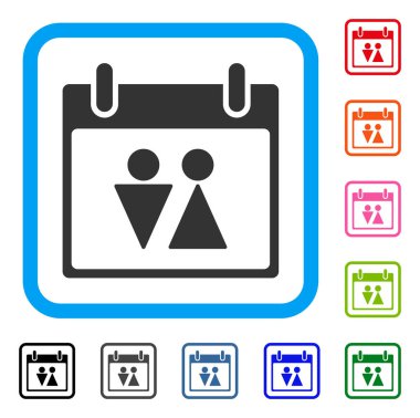 Tuvalet takvim günü simgesi çerçeveli