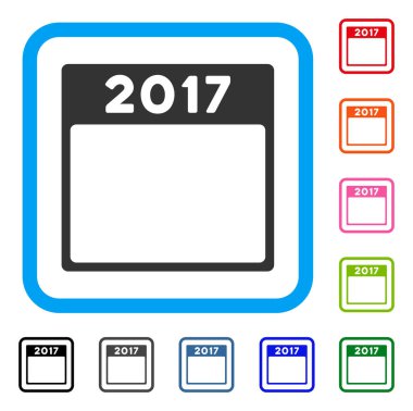 2017 yılı takvimi şablonunu simgesi çerçeveli