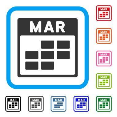 Mart Takvim kılavuzu simgesini çerçeveli